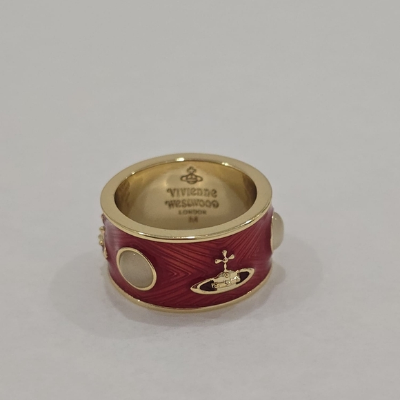 Vivienne Westwood Gold Red Opal King Ring Size 8 - Picture 1 of 9